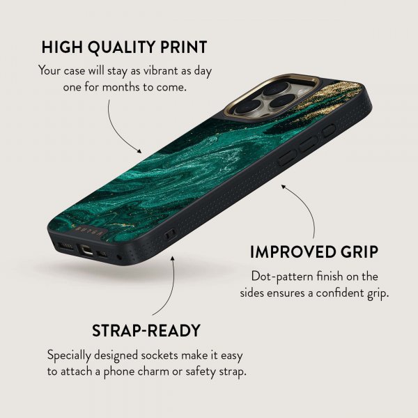 Burga iPhone 14 Cover Elite Dark MagSafe Emerald Pool