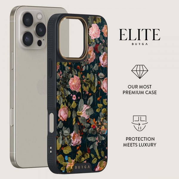 Burga iPhone 15 Cover Elite Dark MagSafe Bloomy Garden