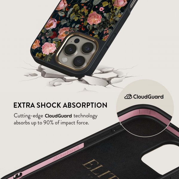 Burga iPhone 15 Pro Cover Elite Dark MagSafe Bloomy Garden