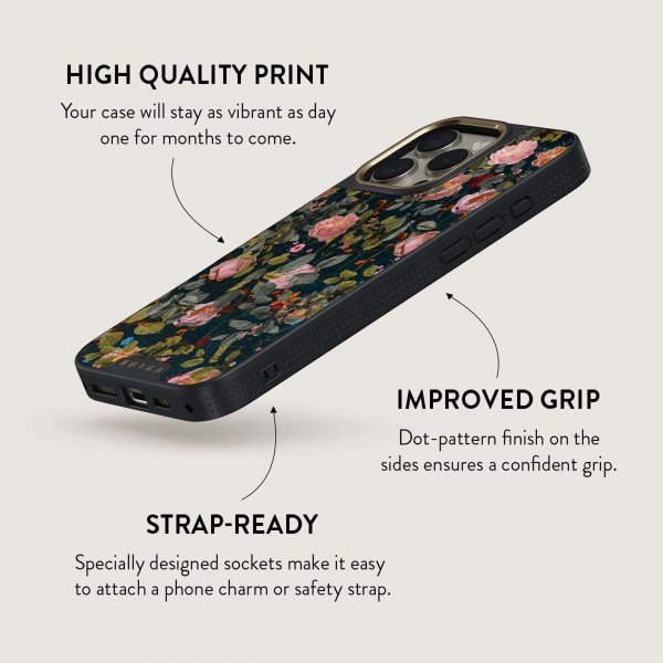 Burga iPhone 16 Pro Cover Elite Dark MagSafe Bloomy Garden