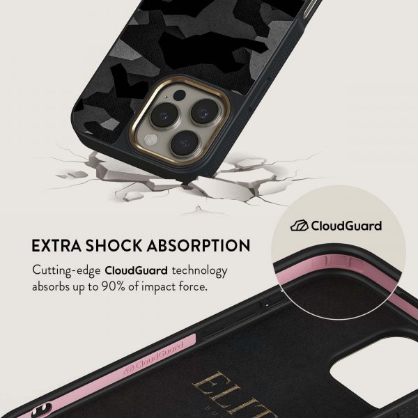 Burga iPhone 16 Plus Cover Elite Dark MagSafe Night Black Camo