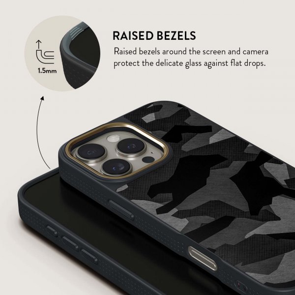 Burga iPhone 16 Cover Elite Dark MagSafe Night Black Camo