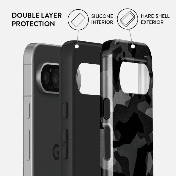 Burga Google Pixel 9/Pixel 9 Pro Cover Tough Night Black Camo