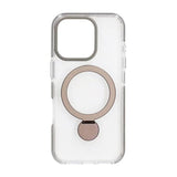 iPhone 16 Pro Cover Ringstativ MagSafe Grå Transparent
