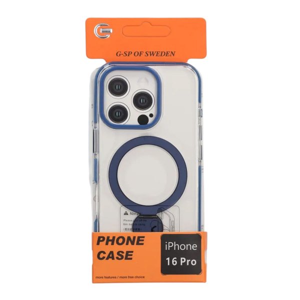 iPhone 16 Pro Cover Ringstativ MagSafe Blå