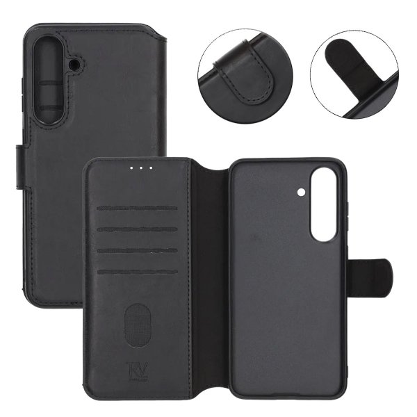 Rvelon Samsung Galaxy S25 FE Etui 4 Kortlommer Sort