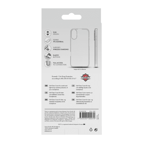 X2O iPhone 17 Pro Max Cover Soft Clear Transparent
