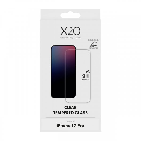 X2O iPhone 17 Pro Skærmbeskytter Hærdet Beskyttelsesglas 9H