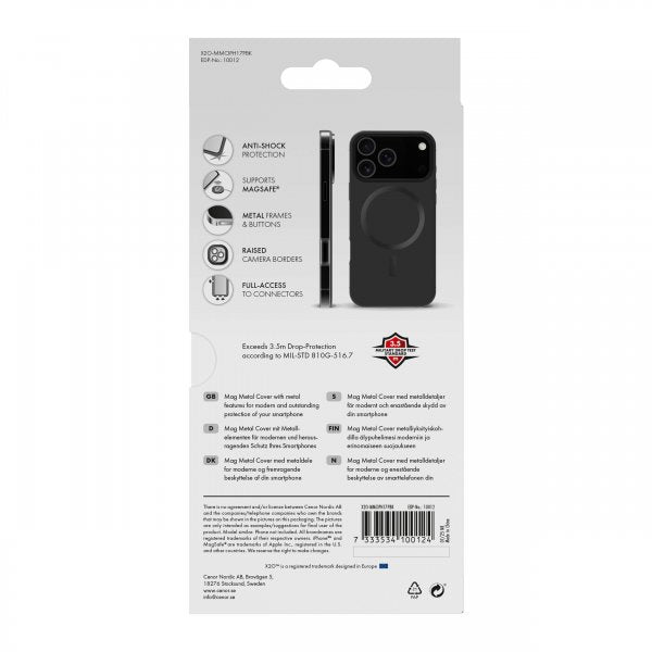 X2O iPhone 17 Pro Cover Mag Metal Sort