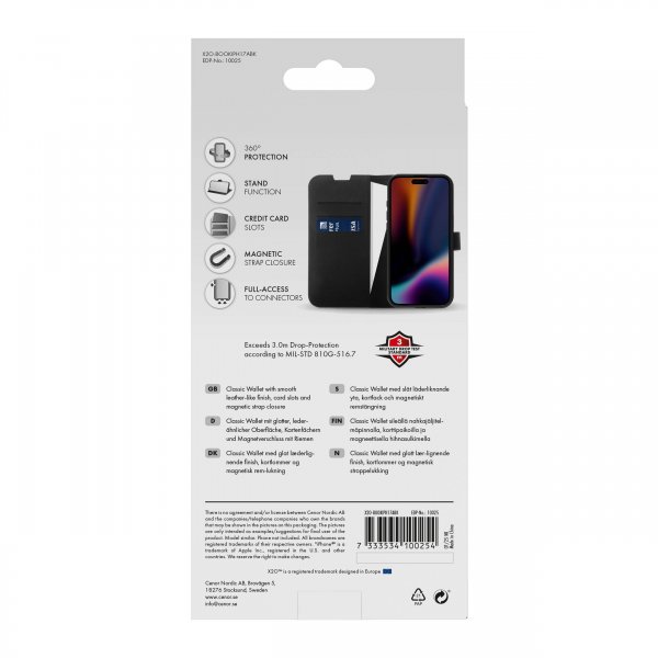 X2O iPhone Air Cover Classic Wallet Sort