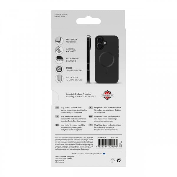 X2O iPhone 17 Cover Mag Metal Sort