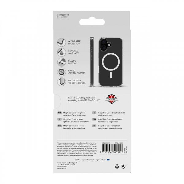 X2O iPhone 17 Cover Mag Clear Transparent