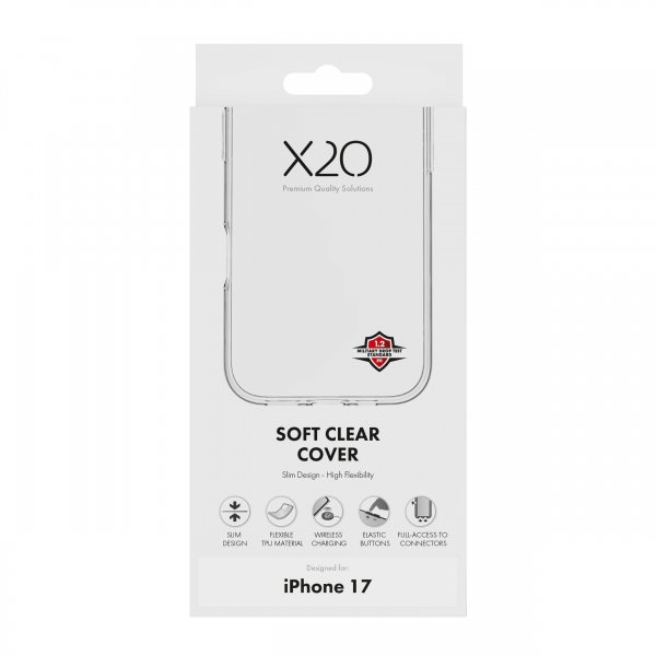 X2O iPhone 17 Cover Soft Clear Cover Transparent