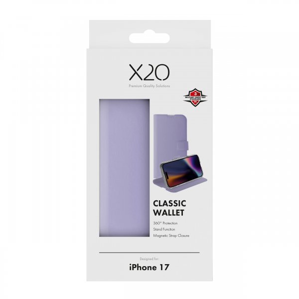 X2O iPhone 17 Etui Classic Pung Lavender