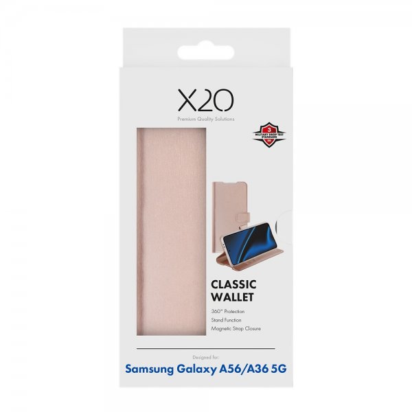 X2O Samsung Galaxy A36/Galaxy A56 Etui Classic Wallet Rosaguld