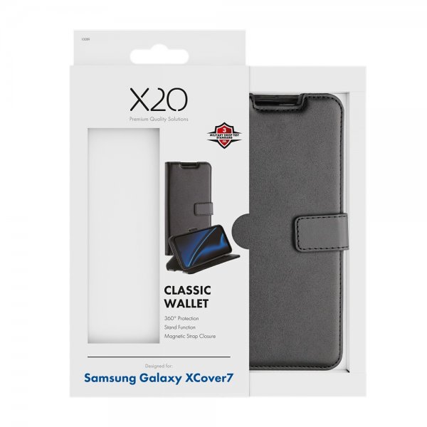 X2O Samsung Galaxy XCover 7 Etui Classic Wallet Sort