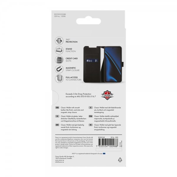 X2O Samsung Galaxy S26 Etui Classic Wallet Sort