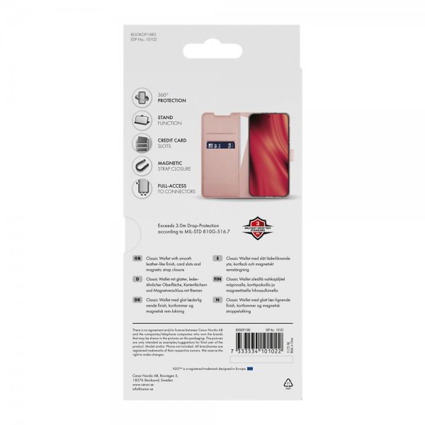 X2O OnePlus 15 Cover Classic Wallet Rosaguld