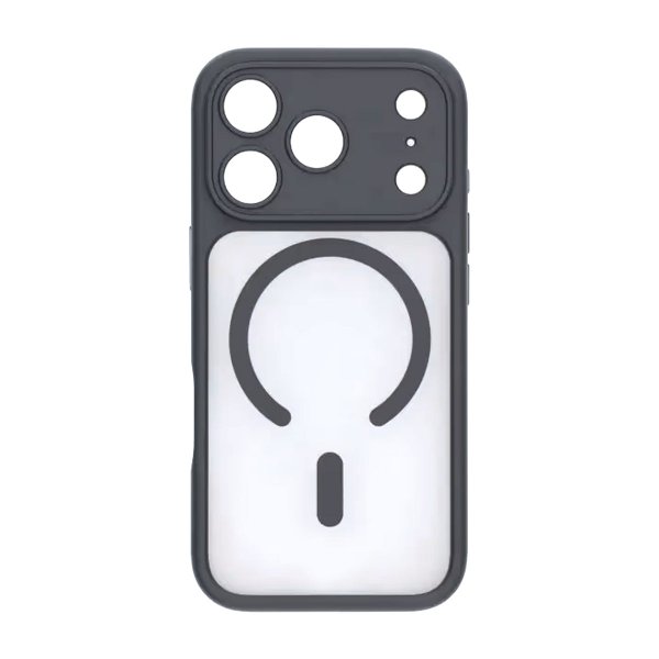 Rvelon iPhone 17 Pro Max Cover TPU MagSafe Sort/Gennemsigtig