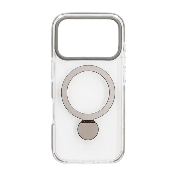 iPhone 17 Pro Max Cover Ringstander MagSafe Grå Transparent