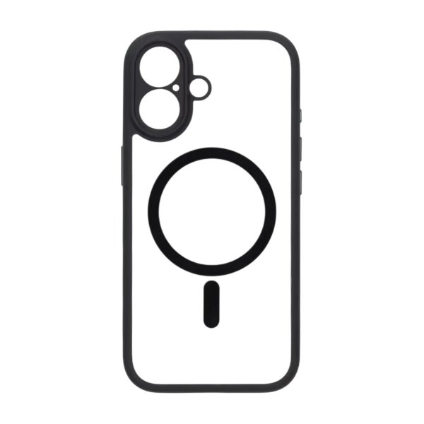 iPhone 17 Cover Kameraramme MagSafe Sort Gennemsigtig