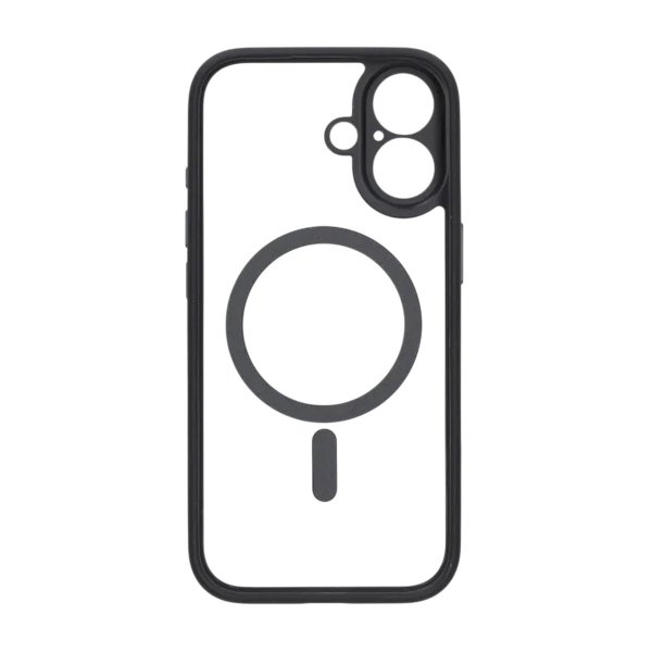 iPhone 17 Cover Kameraramme MagSafe Sort Gennemsigtig