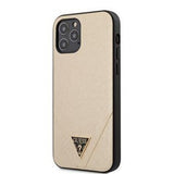 Guess iPhone 12 Pro Max Cover Saffiano V Stitch Guld