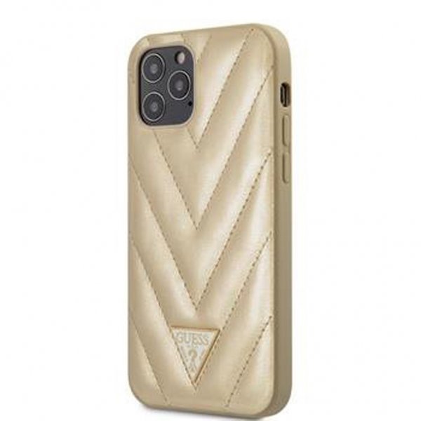 Guess iPhone 12 Pro Max Cover V Quilted Guld
