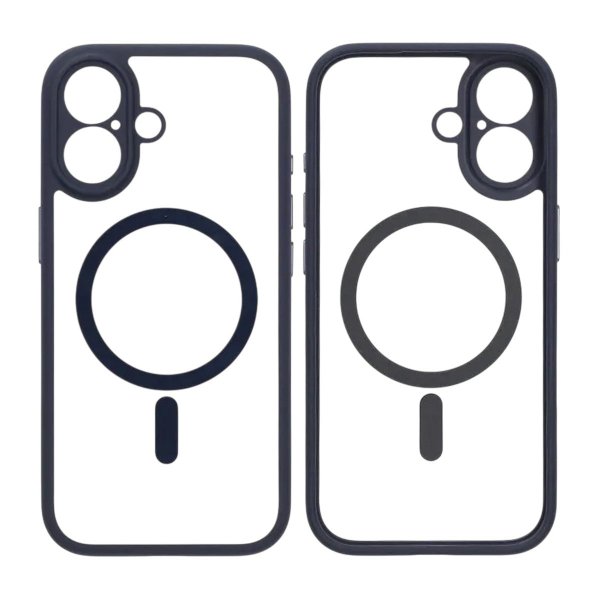 iPhone 17 Cover Kameraramme MagSafe Blå Transparent