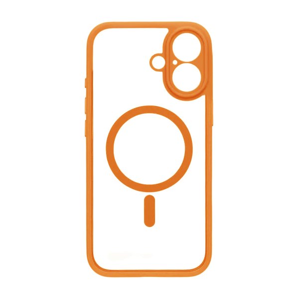 iPhone 17 Skal Kameraramme MagSafe Orange Transparent