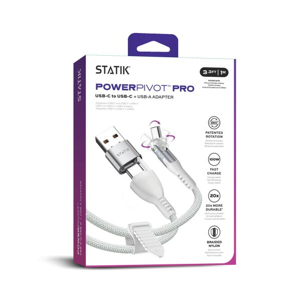Statik Kabel PowerPivot Pro USB-C/USB-C 1m Hvid