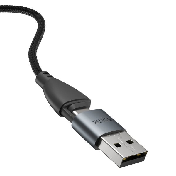 Statik Kabel 360 Pro USB-C/Lightning/Micro-USB 1m Sort