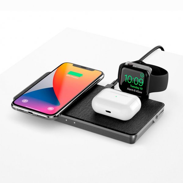ALOGIC Ultra Power 4-i-1 Trådløs Dobbelt Opladningsdockingstation med Apple Watch-oplader