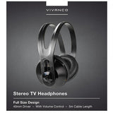 Vivanco Kablet Over-Ear Høretelefoner til TV 5m kabel 3.5/6.3mm