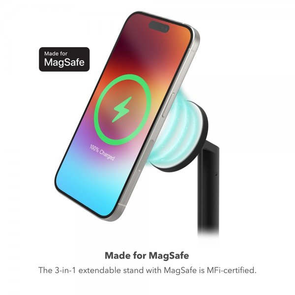Mophie Trådløs Oplader 3-i-1 Forlængeligt Stativ MagSafe