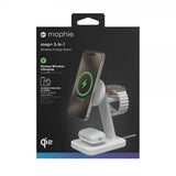 Mophie Trådløs Oplader Snap+ 3-i-1 Trådløs Opladerstander Qi2 MagSafe Hvid