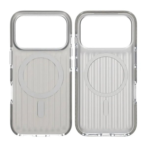 iPhone 17 Pro Cover Bølgepap MagSafe Sølv