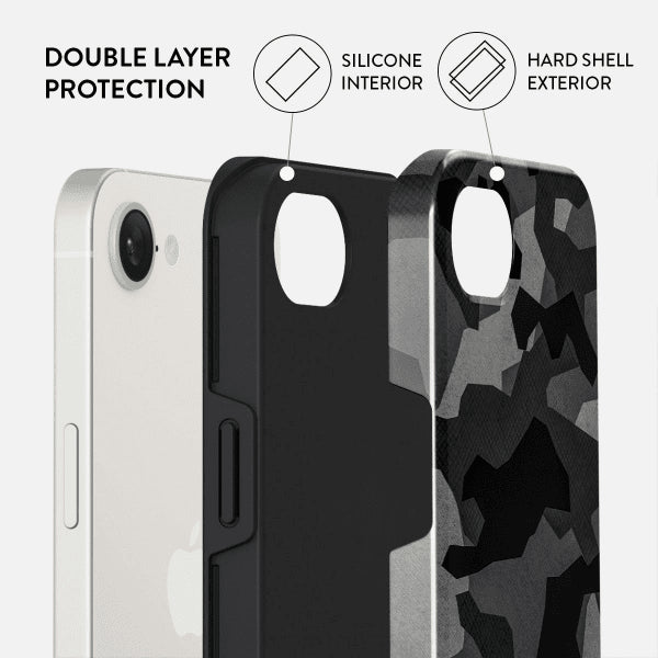 Burga iPhone 16e/iPhone 17e Cover Tough Night Black Camo