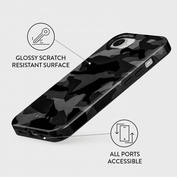 Burga iPhone 16e/iPhone 17e Cover Tough Night Black Camo