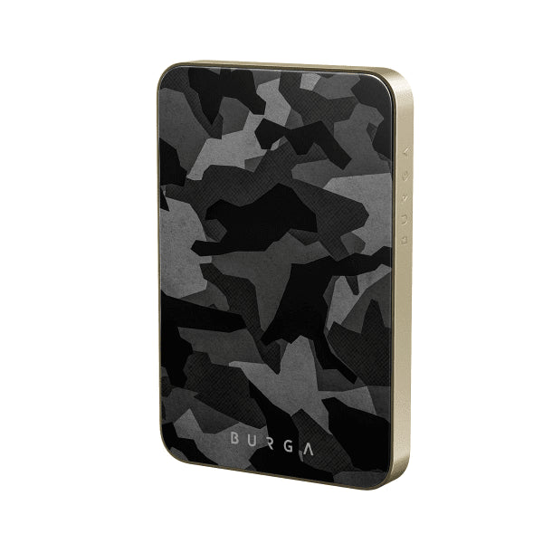 Burga Powerbank MagSafe 5000 mAh Night Black Camo Guld
