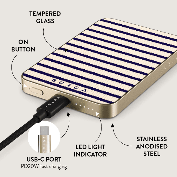 Burga Powerbank MagSafe 5000 mAh Old Money Guld