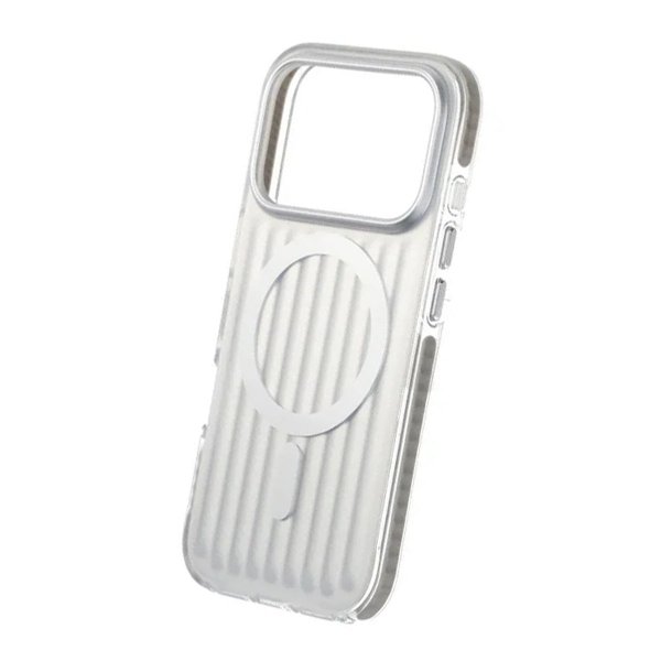 iPhone 17 Pro Cover Bølgepap MagSafe Sølv