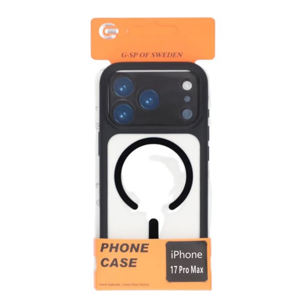 iPhone 17 Pro Max Cover Kamerasarg MagSafe Sort Gennemsigtig