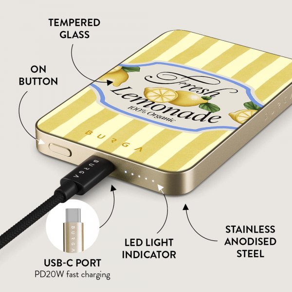 Burga Powerbank MagSafe 5000 mAh Frizzante Guld