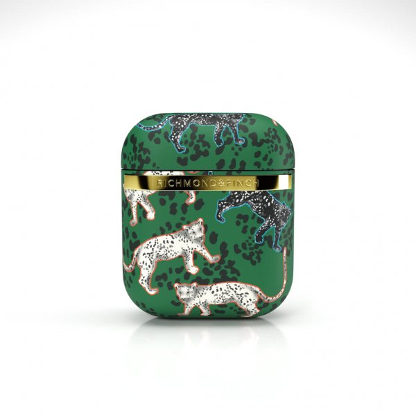 Richmond & Finch AirPods (1/2) Cover Green Leopard