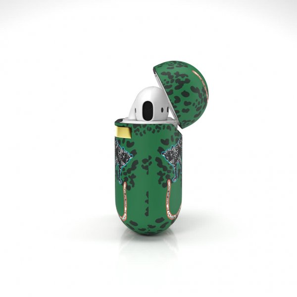 Richmond & Finch AirPods (1/2) Cover Green Leopard