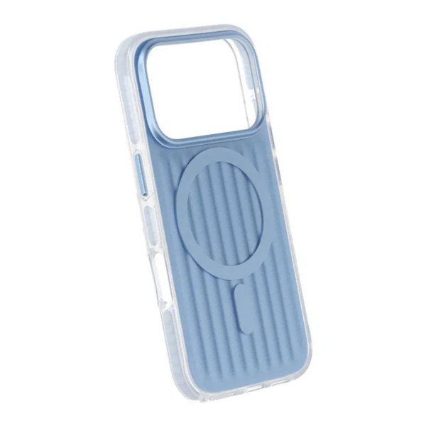 iPhone 17 Pro Cover Bølgepap MagSafe Lyseblå