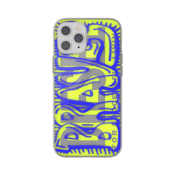 Diesel iPhone 12 Pro Max Cover Snap Case Clear AOP Blue/Neon Lime