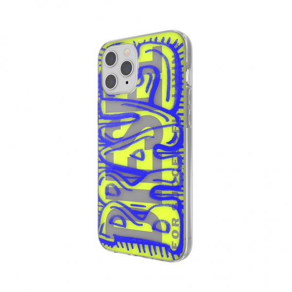 Diesel iPhone 12 Pro Max Cover Snap Case Clear AOP Blue/Neon Lime