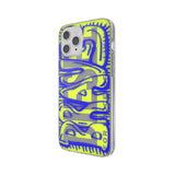 Diesel iPhone 12 Pro Max Cover Snap Case Clear AOP Blue/Neon Lime
